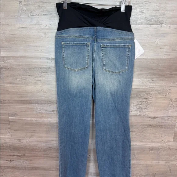 Isabel Maternity by Ingrid & Isabel Light Blue Distressed Ankle Jeans - Picture 3 of 16